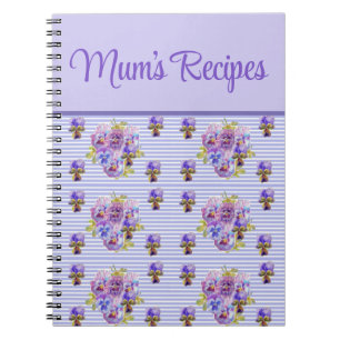 Mutters Rezepte Viola Lila Flieder Floral Blume Notizblock
