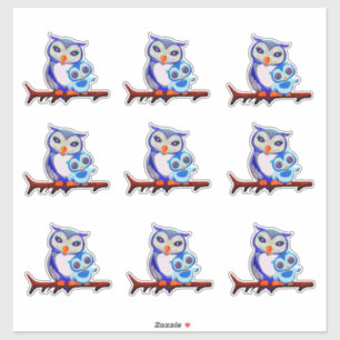 Mutterschafe und Babyblätter Aufkleber