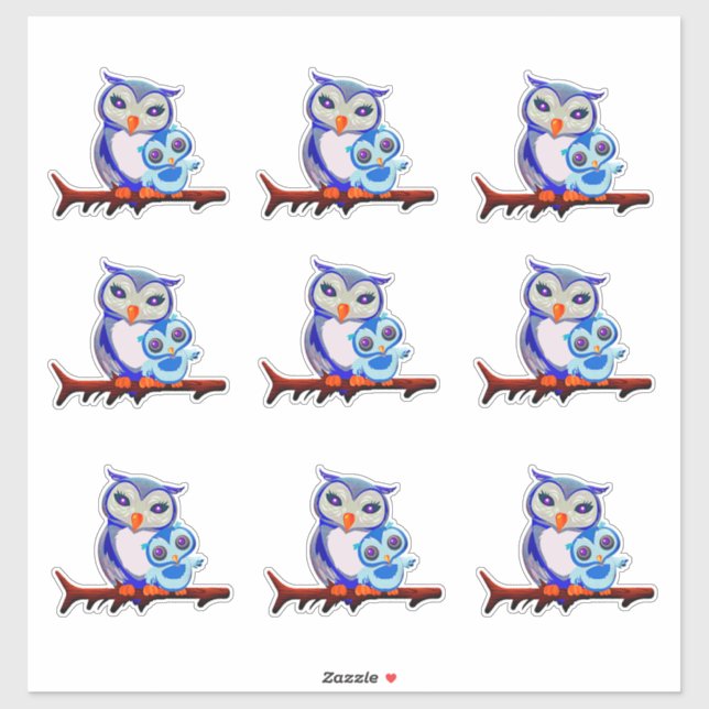 Mutterschafe und Babyblätter Aufkleber (Blatt)