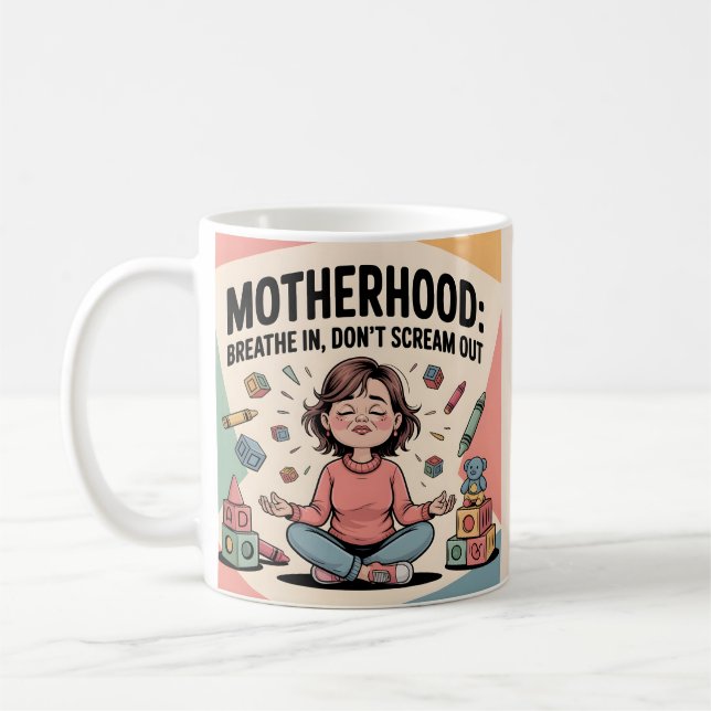Mutterschaft Atme Ruhige Kunst Kaffeetasse (Links)
