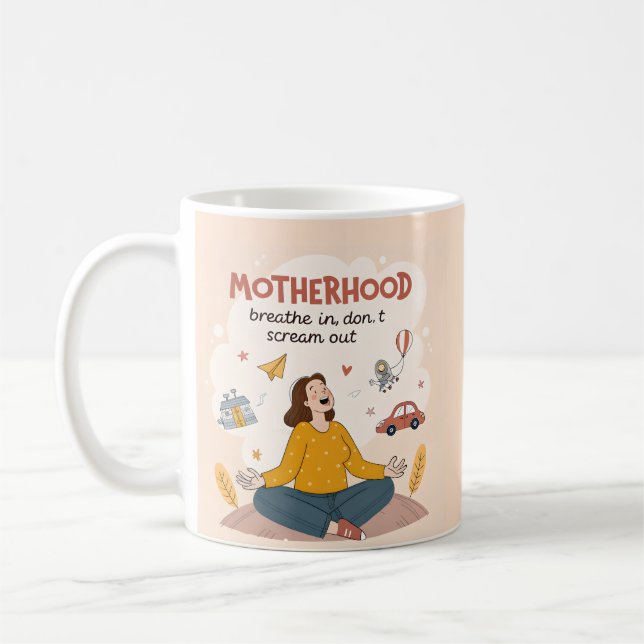 Mutterschaft Atme Ruhige Kunst Kaffeetasse (Links)