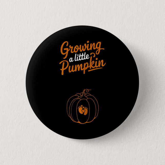 Mutterschaft, die einen kleinen Pumpkin-Erntedank  Button (Vorderseite)