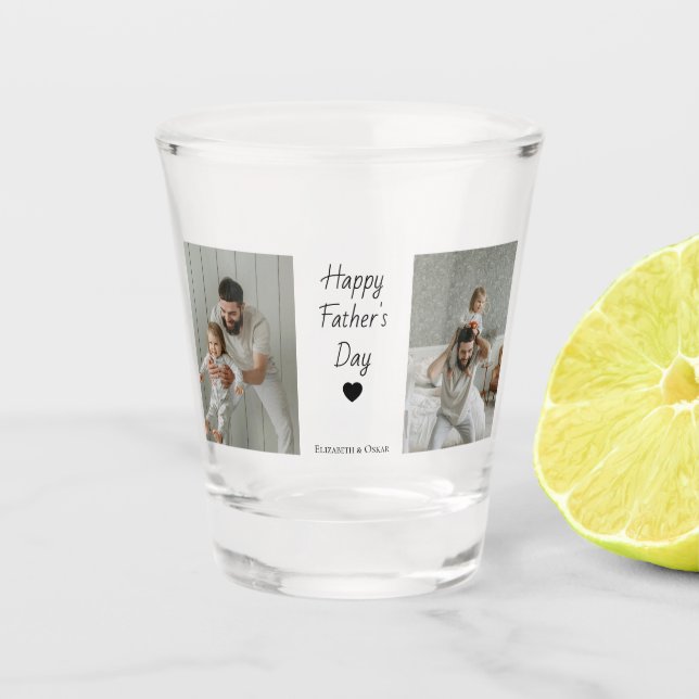 Mutterschussglas - Foto- und Kindernamen Schnapsglas (Vorderseite)