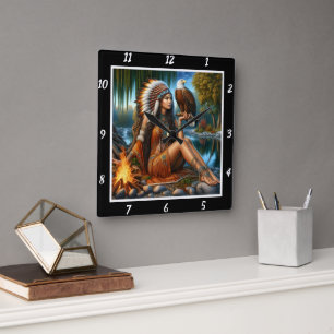 Muttersicht: Adlernebel Quadratische Wanduhr