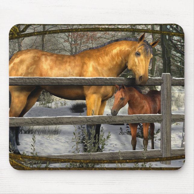 Mutterstute und Fohlen-Mauspad Mousepad (Vorne)
