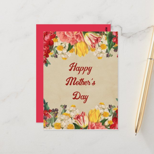 Muttertag 2025 - Blume Postkarte (Vorderseite/Rückseite Beispiel)