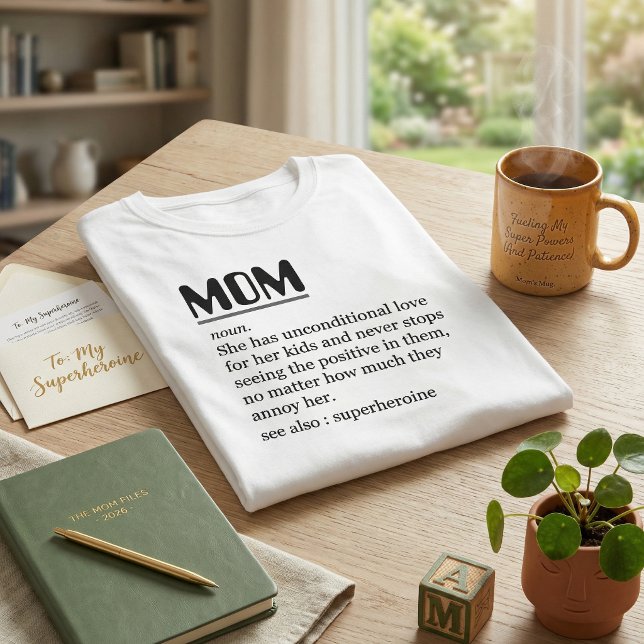 Muttertag 2025 - T - Shirt für benutzerdefinierte  (Funny Mom Definition Sarcastic Witty Mother's Day 2026 Personalized
)