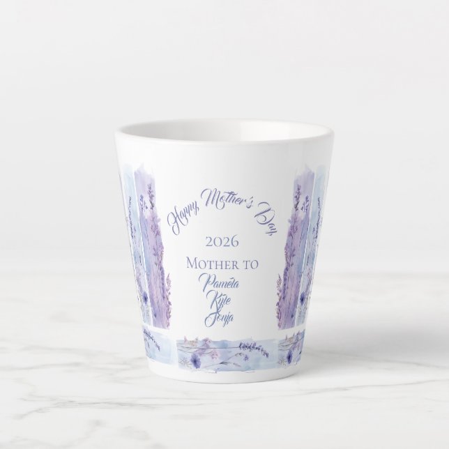 Muttertag 2026 Pinselstriche Wildblumen  Milchtasse (Vorderseite)