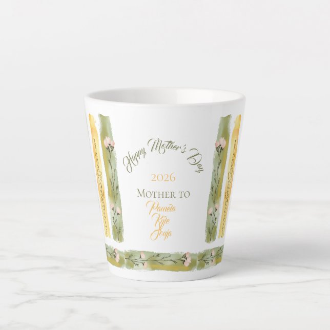 Muttertag 2026 Pinselstriche Wildblumen  Milchtasse (Vorderseite)