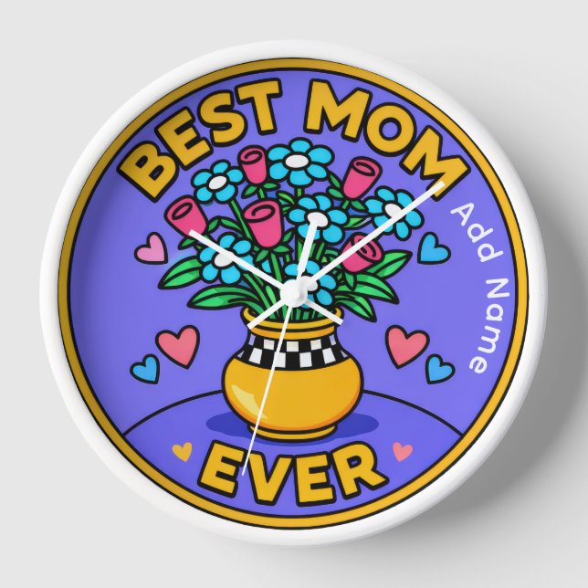 Muttertag 25 cm Wanduhr (Vorderseite)