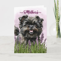 Muttertag Affenpinscher Hund in Lila
