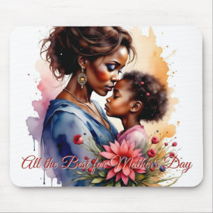 Muttertag Afrikanische Aquarell-Liebeskunst Mousepad