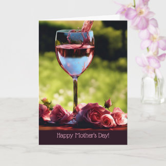 Muttertag Allgemeiner Roséwein und Rosen Karte