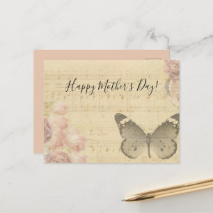 Muttertag Alte Blatt Musik Kernmusik Rose Schmette Feiertagspostkarte