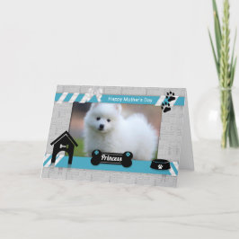 Muttertag aus dem Foto des Hundes in Türkis Blau Karte