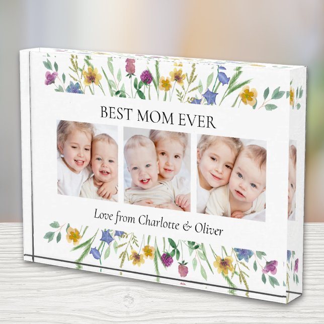 Muttertag Beste Mama Aller Zeiten Floral Fotoblock (Von Creator hochgeladen)