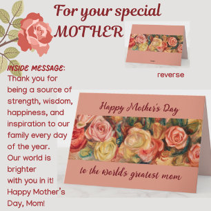 Muttertag Beste Mama Florale Rosen Personalisierte Karte