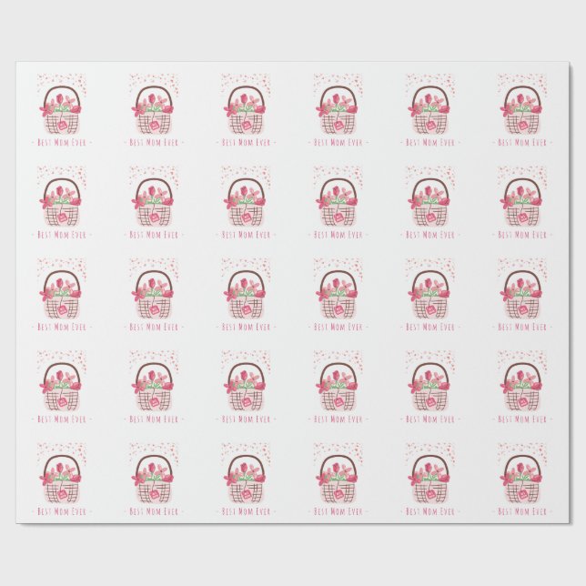 Muttertag, Beste Mama überhaupt, mit wunderschöner Geschenkpapier (Flach)