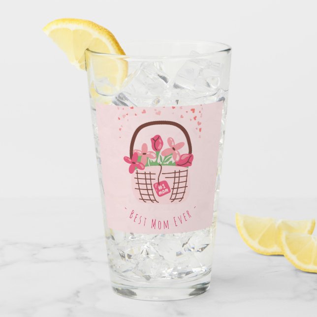 Muttertag, Beste Mutter überhaupt, mit schöner Blu Glas (Vorderseite Ice)