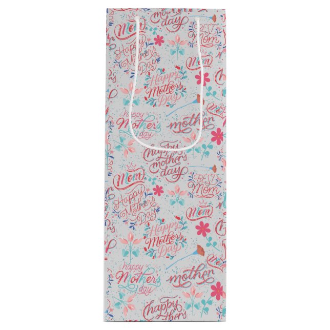 Muttertag BG 01 Offwhite BG Geschenktüte Für Weinflaschen (Vorderseite)