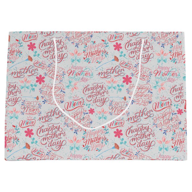 Muttertag BG 01 Offwhite BG Große Geschenktüte (Vorderseite)