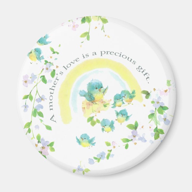 Muttertag Blaue Liebesvögel Magnet (Vorne)