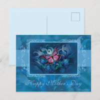 Muttertag, Blue Floral Postkarte