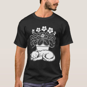 Muttertag Blumen Afrikanische Veilchen Katzen Pfla T-Shirt