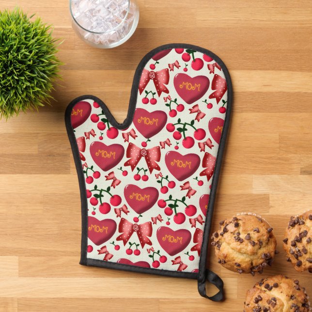 Muttertag Blumen Herz Geschenk Ofenhandschuh (Oben unten)