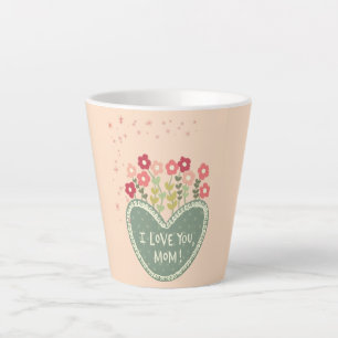 Muttertag, Blumen in Liebe , Elegant, Einfach  Milchtasse