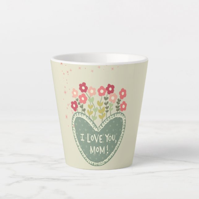 Muttertag, Blumen in Liebe , Elegant, Einfach  Milchtasse (Vorderseite)