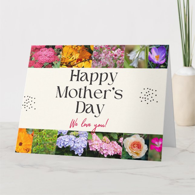 Muttertag Blumenprint Karte (Vorderseite)
