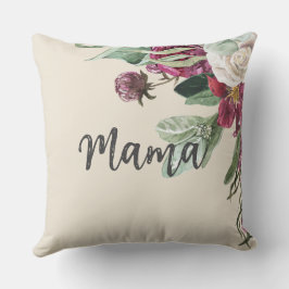 Muttertag Botanisch mit rosa Hintergrund Kissen