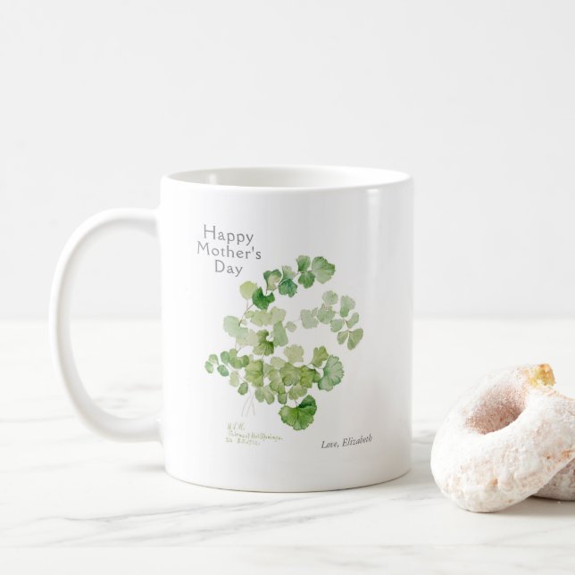 Muttertag Botanische Wasserfarbe Kaffeetasse (Mit Donut)