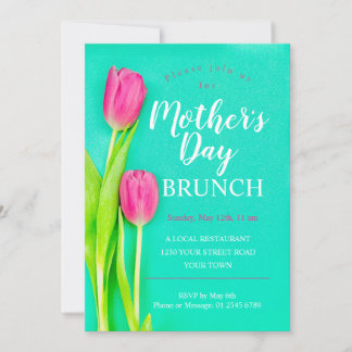 Muttertag Brunch Tulip Floral Einladung