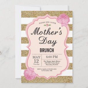 Muttertag Bruncheinladung Rosa Blumen Blüten Einladung