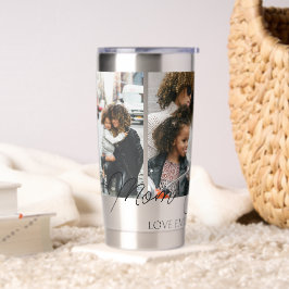 Muttertag Custom 4 Fotos Collage Best Mama je Thermobecher