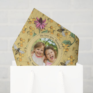 Muttertag Custom Kids Foto Royal Queen Bee Seidenpapier