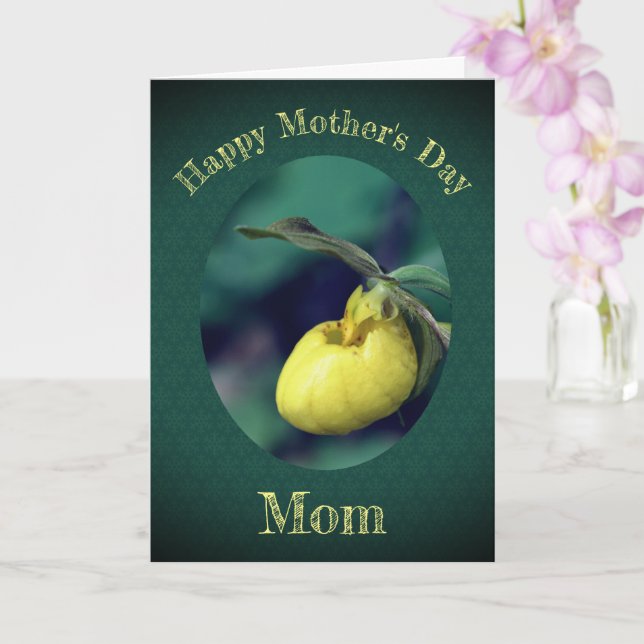 Muttertag Dankeschön Mama Yellow Lady Slipper Karte (Orchidee)