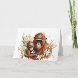 Muttertag der Affen und Babys Karte