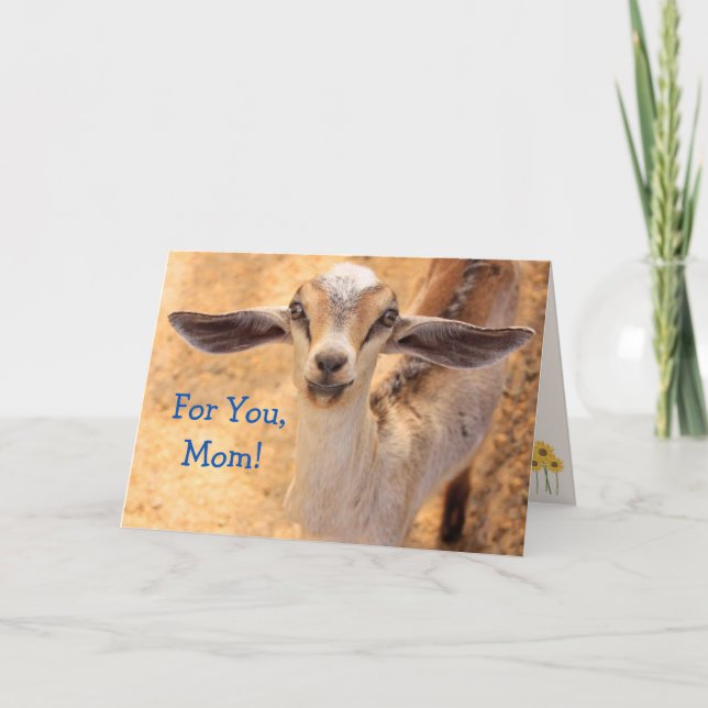 Muttertag der Baby Animal Goat Karte (Vorderseite)