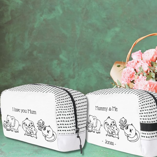 Muttertag der Elefanten personalisiert Waschbeutel (Elephant Mum & Me Mother's Day personalized Dopp Kit)