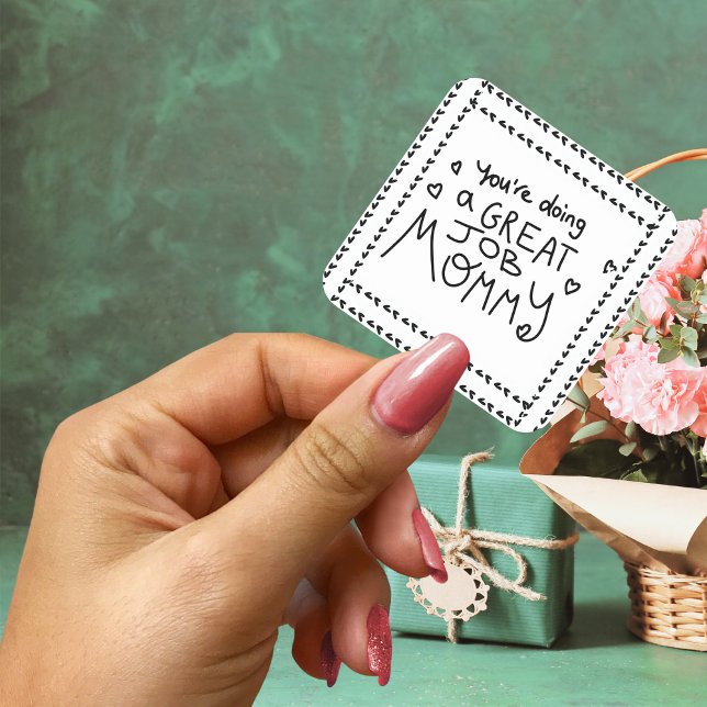 Muttertag der Elefanten Quadratischer Aufkleber (Elephant Mum & Me Mother's Day Square Sticker)
