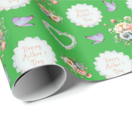 "Muttertag der Glücklichen Grün Geschenkpapier