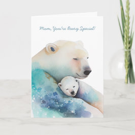 Muttertag der Mommy Polar Bear Water color Karte