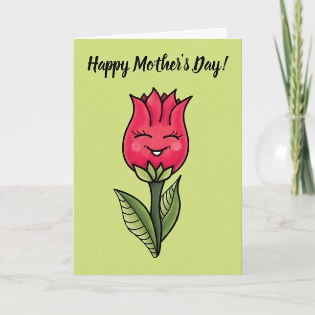Muttertag der niedlichen Blume Karte (Vorderseite)