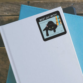 Muttertag der Schwarzen Katze Quadratischer Aufkleber