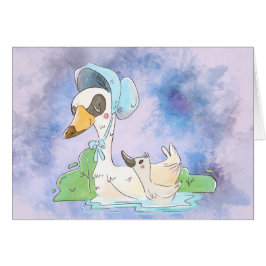 Muttertag der Wasserfarbe und des Baby Gänse