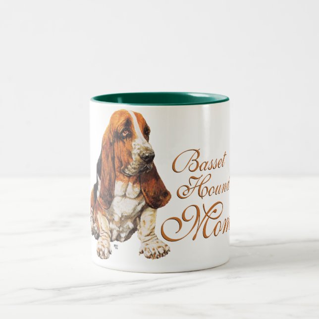 Muttertag des Basset Hound Zweifarbige Tasse (Mittel)