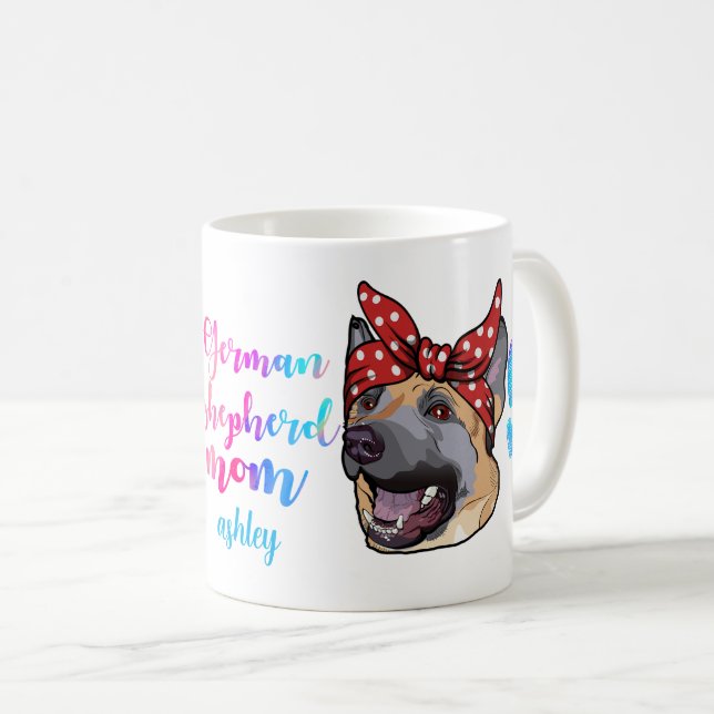 Muttertag deutscher Schäferhund Kaffeetasse (VorderseiteRechts)